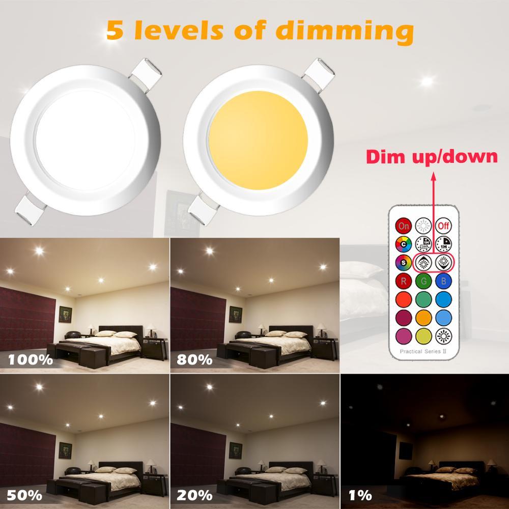 Dimmable LED Spot light 7W round downlight RGB Recessed Ceiling Lamp RGBW Color Changing LED Lighting for Room Bedroom