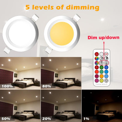Dimmable LED Spot light 7W round downlight RGB Recessed Ceiling Lamp RGBW Color Changing LED Lighting for Room Bedroom