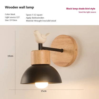 Nordic Creative Wall Lamp LED Wood Lighting Fixture For Living Room Eye Protection Bedside Home Decor Lighting