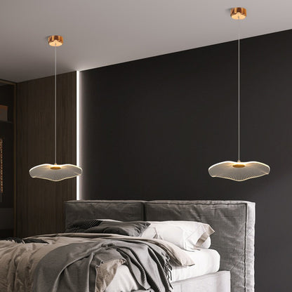 Creative Acrylic Lotus Leaf Small Pendant Lamp for Bedside Art, Modern and Simple Single Head Pendant Lamp LED Lamp