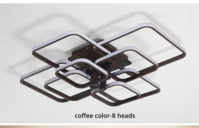 Square Circel Rings Ceiling Lights For Living Room Bedroom Home Modern Led Ceiling Lamp Fixtures lustre plafonnier ping