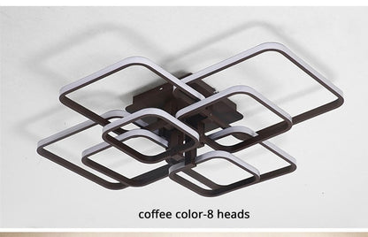 Square Circel Rings Ceiling Lights For Living Room Bedroom Home Modern Led Ceiling Lamp Fixtures lustre plafonnier ping