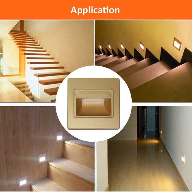 Abs Automatic PIR Sensor Stair Led Light Step Bedroom Wall Led Light Indoor Led Staircase Lighting