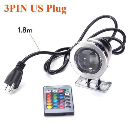 Waterproof RGB LED Flood Light Underwater Fountain Pool Pond Aquarium Spotlight Bulb Lamp Outdoor Garden AC DC  15W