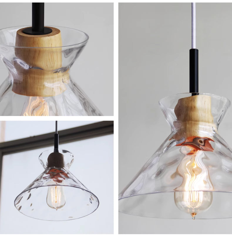Nordic Lamp Clear Glass Lampshade Bedroom Living Room pendant lights Kitchen Dining chandeliers Restaurant Decor Hanging Lights