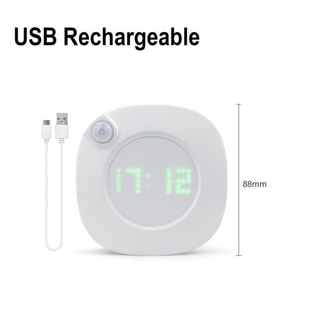 Motion Sensor LED Wall lamp Magnet Indoor Night light With Time Clock For Bathroom Bedroom Corridor Decor Vanity Wall Light
