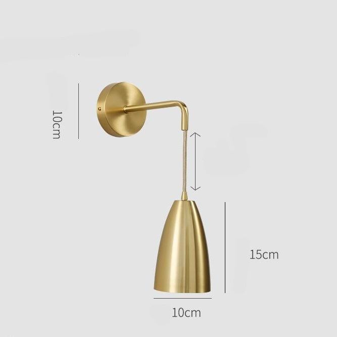 Nordic Copper Bedroom Wall Lamp Creative Modern Minimalist Stair Corridor Porch Living Room Dining Room Personality Copper Wall Lamp
