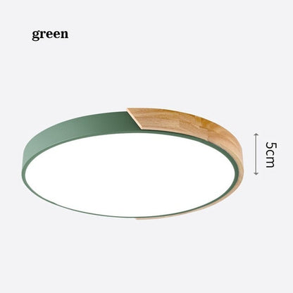 LED Ceiling Lights Ultra Thin Modern Ceiling Lamp Nordic Dimmable Wood Livingroom Bedroom Round Light Fixture Surface Mounted