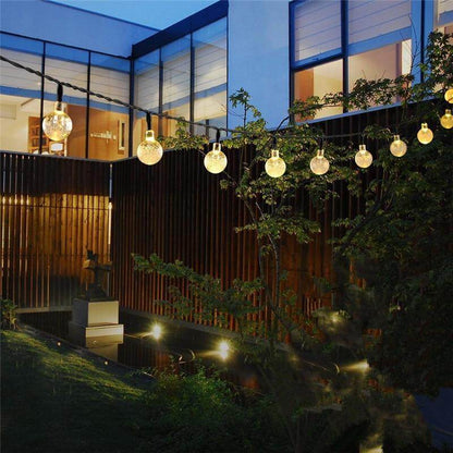 5M 7M 10M Solar Lamp Crystal Ball LED String Lights Flash Waterproof Fairy  For Outdoor Garden Christmas Wedding Decoration