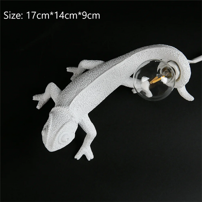 lizard wall lamp be night dorm room Night light living room home decor Cute Resin Animal chameleon Light Fixtures Bedside lamps