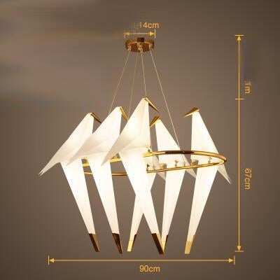 Nordic Bird Iron Pendant Light Paper Crane LED Lamp   Suspension Luminaire Loft Living Room Restaurant Pendant Lamp