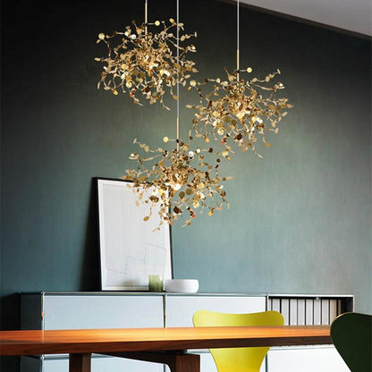 Postmodern Individual G9 Leaf Pendant Light Industrial Lamp Metal Hanging Lights LOFT Suspension Luminaire