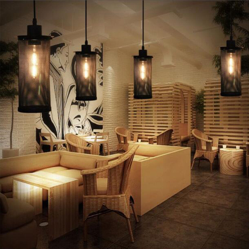 E27 Industrial Cage Ceiling Pendant Light Wire Cage Loft Pendant Lamp Shade Small Hanging Lighting