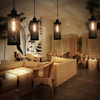 E27 Industrial Cage Ceiling Pendant Light Wire Cage Loft Pendant Lamp Shade Small Hanging Lighting