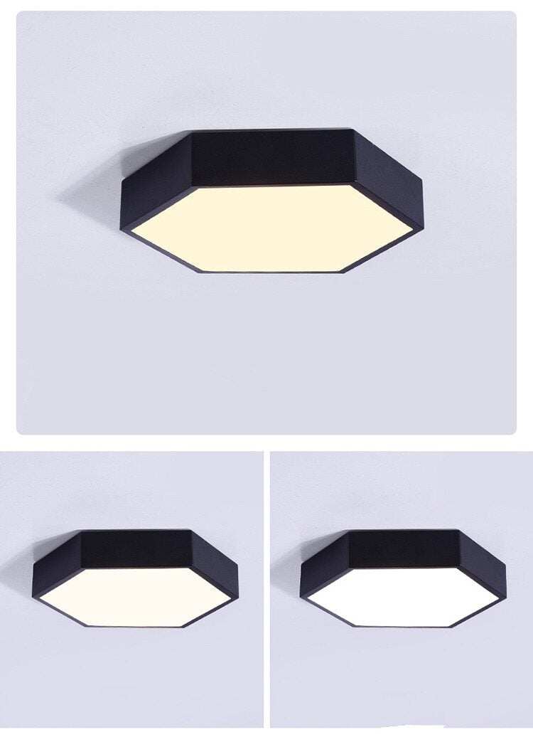 Ultrathin LED modern ceiling light hexagon Iron Acrylic indoor lamp kitchen bed room porch decoration light fixture