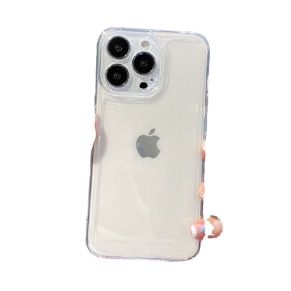 Transparent Shockproof Clear Phone Case For iPhone 16 15 14 13 12 Pro Max 13 12 Mini X XR X XS Max 7 8 14 15 16 Plus Black Cover