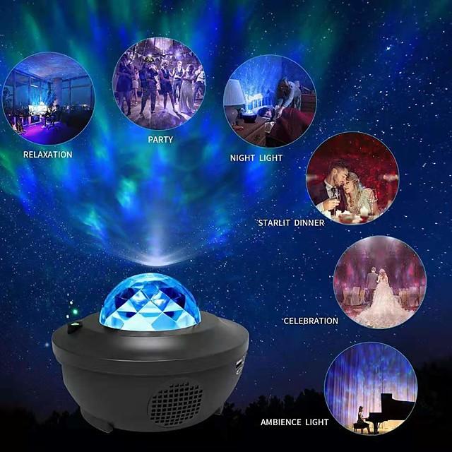 Night Light Projector  Galaxy Projector Starry Sky Projector Lamp with Remote Control 2 in 1 Star Projector with LED Nebula Cloud Moving Ocean Wave Projector for Kid Baby Built-in Music Speaker Voice