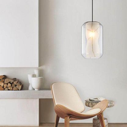 Nordic Modern Marble Stone Texture Single Head Pendant Lights E27 Led Lamp For Living Room Kitchen Bedroom Study Cafe Restaurant