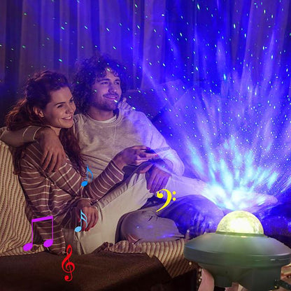 Colorful Starry Sky Rotation Projector Light LED Bluetooth Sound Remote Control Music Player Night Lamp Projection Night Light