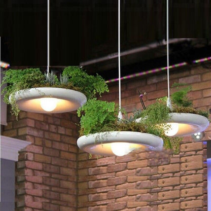 Modern Pendant Light Flower Pots Babylon Potted Plant Suspension Lamp For Growing Herbs Succulents Balcony Hanging Lamp