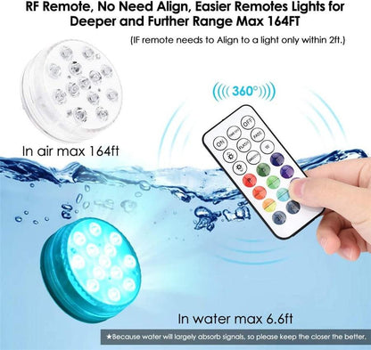 Upgrade Magnet RGB Submersible Light IP68 13LEDs Underwater Night Lamp Outdoor Vase Bowl Pond Swimming Pool Decor Lamp