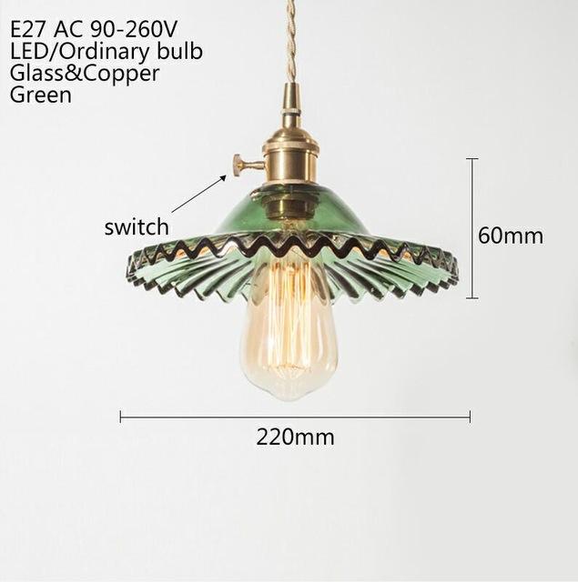 Europe Retro Novelty Glass&iron Pendant Light LED E27 With 5 Colors For Bedroom/Living Room/Bathroom/Dining Room/Restaurant