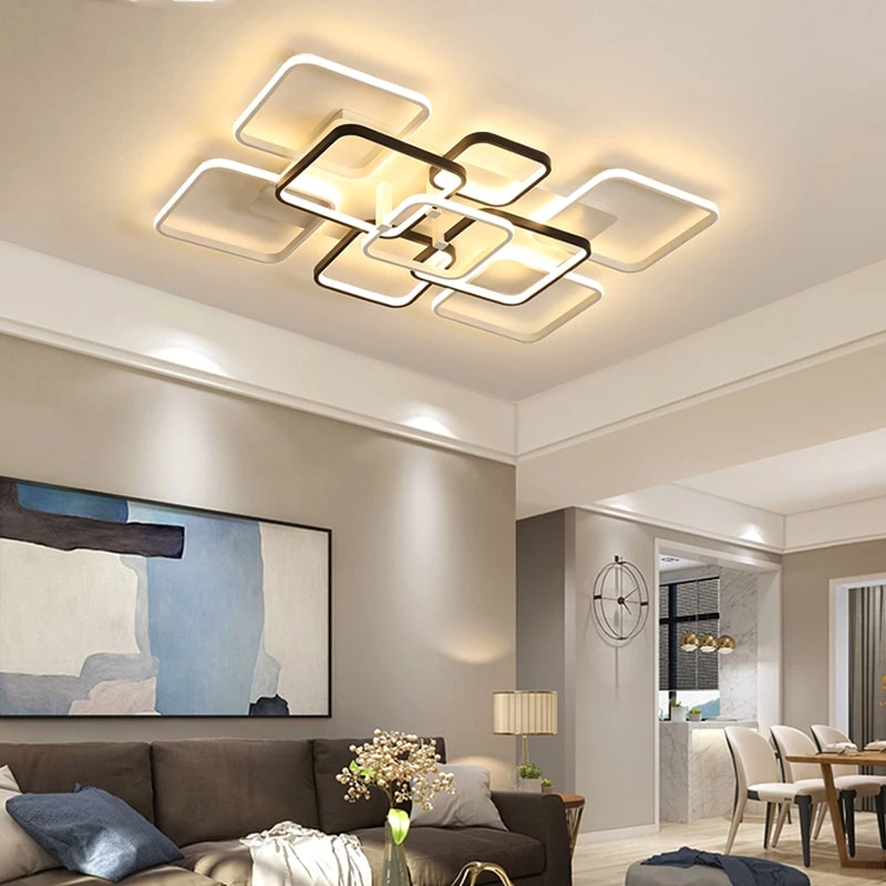 Black White Color Modern Led Ceiling Lights Creative For Living Room Dimmable Dome Lamp Fixture Dimmable Lustre Fixtures Dero