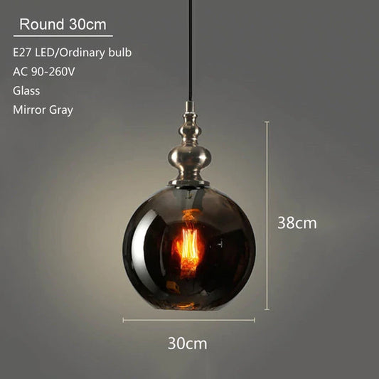 Vintage Home Deco Glass Pendant Light LED E27 Modern Loft Hanging Lamp Wich 3 Colors For Bedroom Restaurant Lobby Living Room