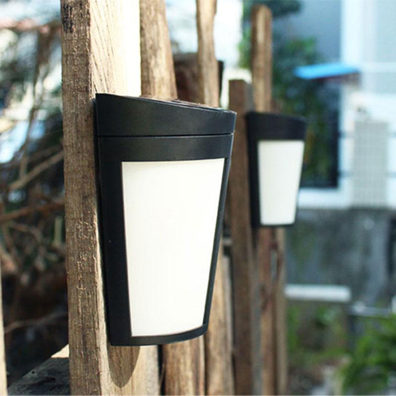 1pc New High Quality Wall Lamp Solar Light 6 LED Outdoor Garden Wall Path Yard Landscape Lighting Cool White Warm RGB changeable