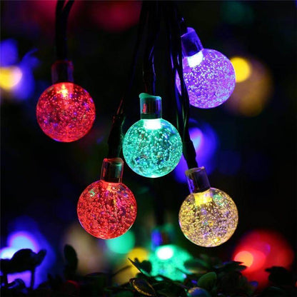 5M 10M Solar Lamp Crystal Ball LED String Lights Flash Waterproof Fairy Garland For Outdoor Garden Christmas Wedding Decoration