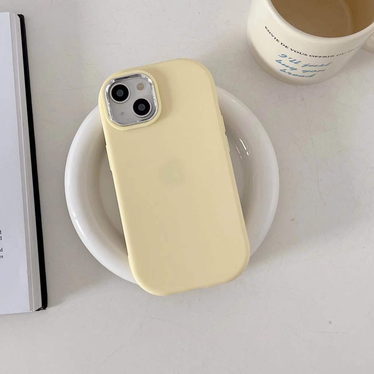 Ellipse Plating Lens Frame Solid Color Phone Case For iPhone 17 16 Pro Max 15 14 Plus 13 12 11 Shockproof Silicone Back Cover