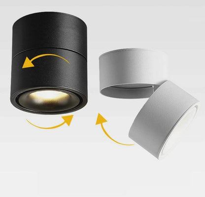 Dimmable COB LED Downlights Surface Mounted LED Ceiling Lamps 7W/9W/12W Foldable And 360° Rotatable Background Track Spot lights