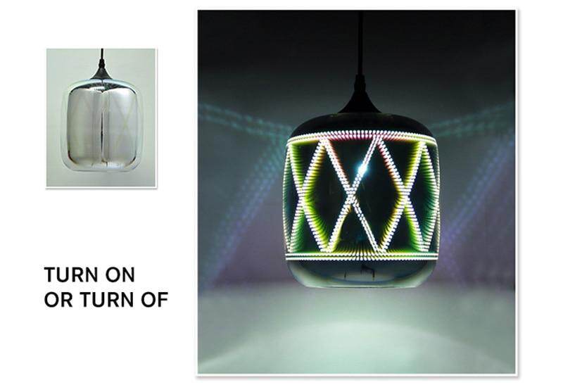 Modern 3D Colorful Nordic Starry Sky Hanging Glass Shade Pendant Lamp Lights E27 LED For Kitchen Restaurant Living Room