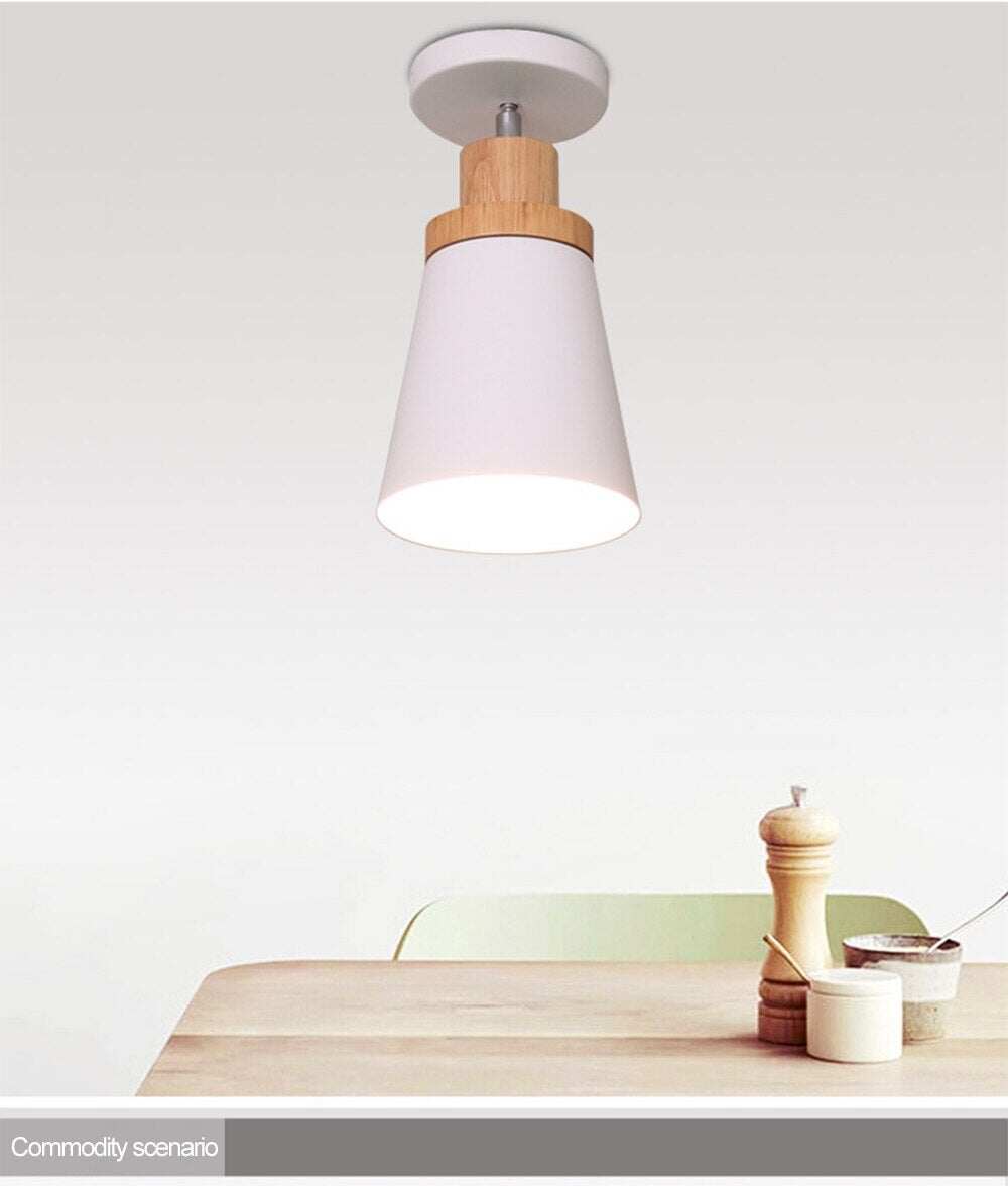 Nordic Wood Pendant Lamp Aisle Corridor Lamp Showroom Restaurant Macarons Lamps Loft/bar Home Decoration White Grey Green