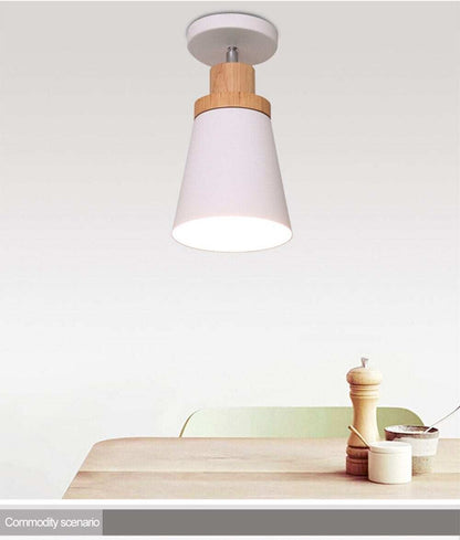 Nordic Wood Pendant Lamp Aisle Corridor Lamp Showroom Restaurant Macarons Lamps Loft/bar Home Decoration White Grey Green