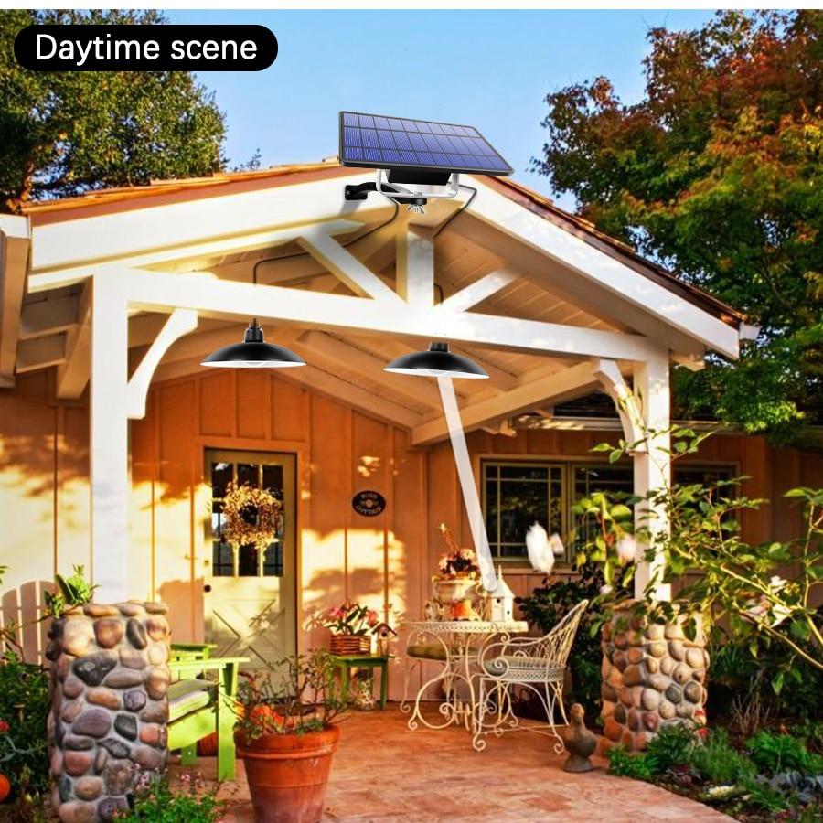 Double Head Solar Pendant Light Outdoor Indoor Solar Lamp With Line Warm White/White Lighting For Camping Home Garden Yard