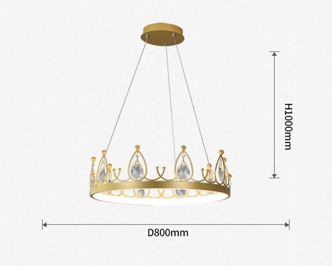 Chandelier Crown Luxury Living Room Bedroom Crystal Lamp
