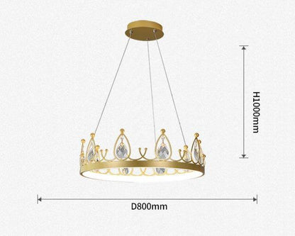 Chandelier Crown Luxury Living Room Bedroom Crystal Lamp