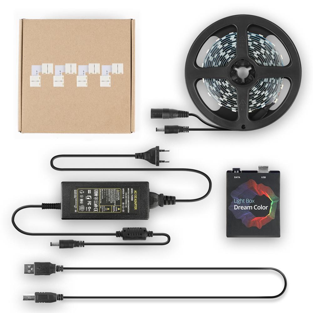 1/2/3/4/5m Ambient Android TV Backlight Dream Screen HDTV Computer Monitor USB LED Strip Addressable WS2812b LED Strip Full Set