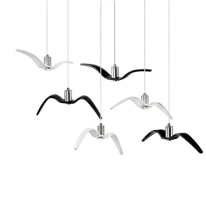 Resin Night Birds Silhouette Sky Freedom Seagull Pendant Light