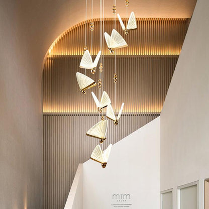Butterfly Single Head Lamp Light Luxury Post Modern Bedroom Bedside Dining Room Villa Duplex Staircase Bar Counter Small Chandelier
