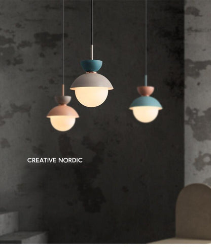 Candelabro peque?o n¨®rdico personalidad creativa macaron l¨¢mpara dormitorio luz colgante