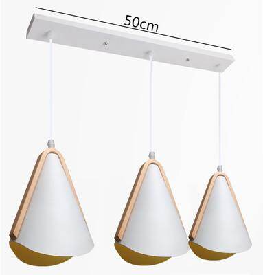 Nordic Pendant Light Wood Grain Modern Minimalist Creative Wrought  White Iron Lampshade  Lighting E27 Lamp Holder 1.2 m Wire