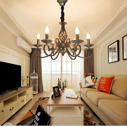 Retro Chandelier American Country Creative Wrought Iron Personality