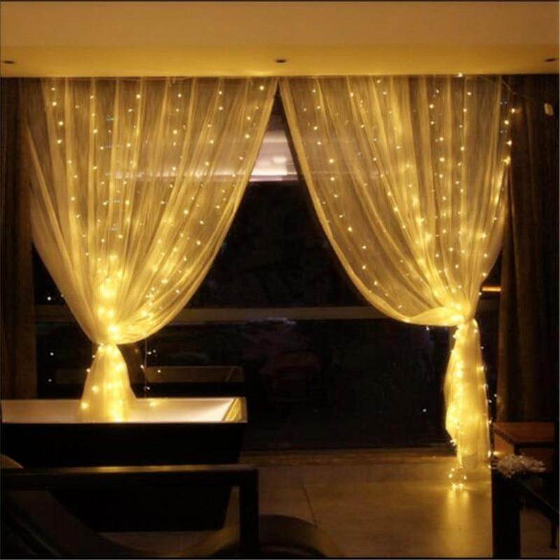 6M x 3M 600 LED Home Outdoor Holiday Christmas Decorative Wedding xmas String Fairy Curtain Garlands Strip Party Lights