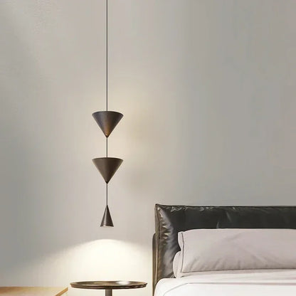 Nordic Restaurant Home LED Pendant Light Modern Black White Counter Conical Lamp