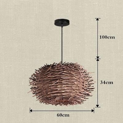 Handmade Bird Nest Pendant Light Wicker Wood Hotel Restaurant Dinning Room Cafe Bar Nordic Rattan lustre Modern Hanging Suspension