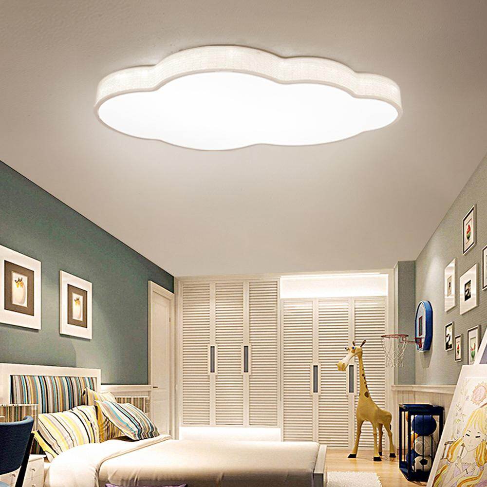 Cartoon LED Ceiling Light Lamp Cloud Fixture Surface Mounted Dimmable Children Kids Bedroom Study Remote Control