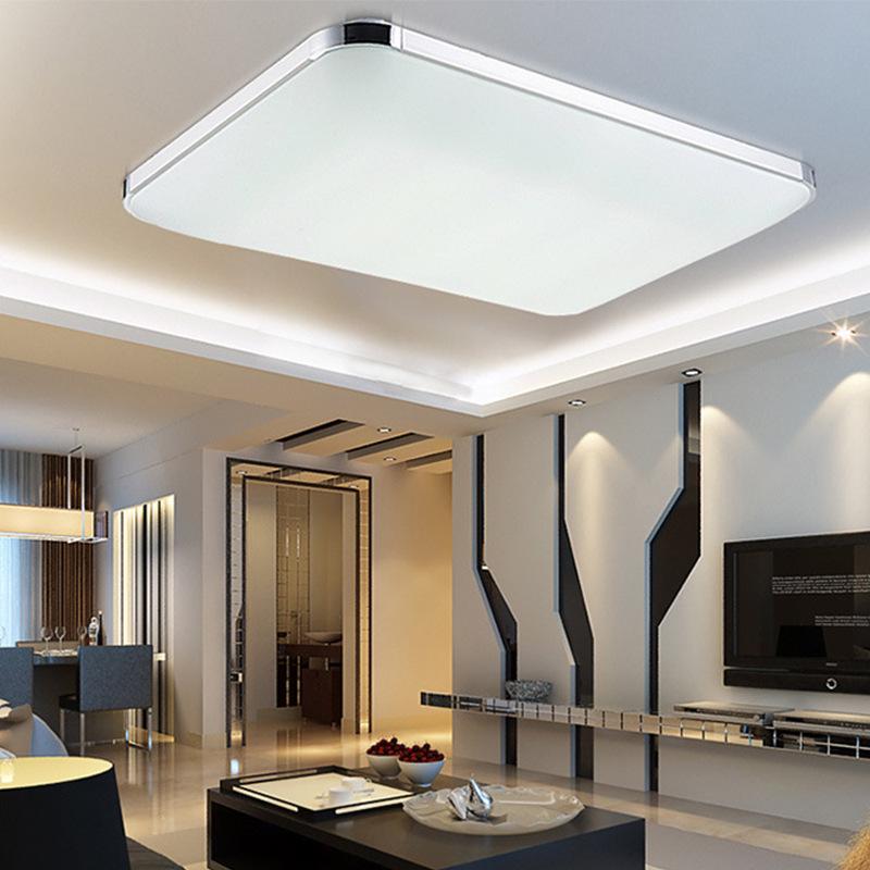 Modern 2.4G RF Remote Control Square Aluminum Acrylic LED Ceiling Lamp Cold White+Warm White Stepless Dimming LED Ceiling Light