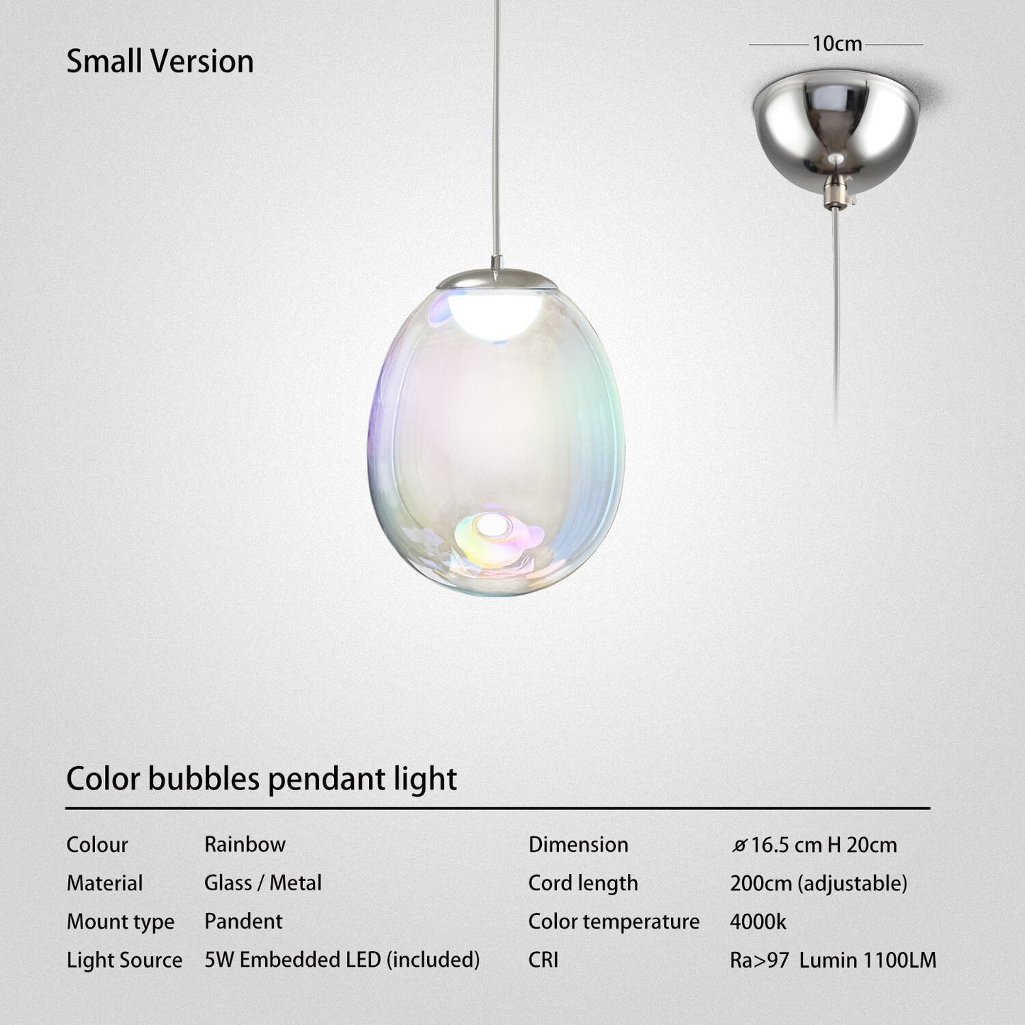 Lighting Colorful Glass Pendant Light Chandelier Children Blow Bubbles Shade Will Display Ambient